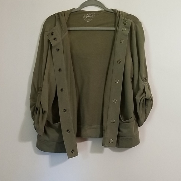Army Green button hoodie/jacket - Picture 1 of 3